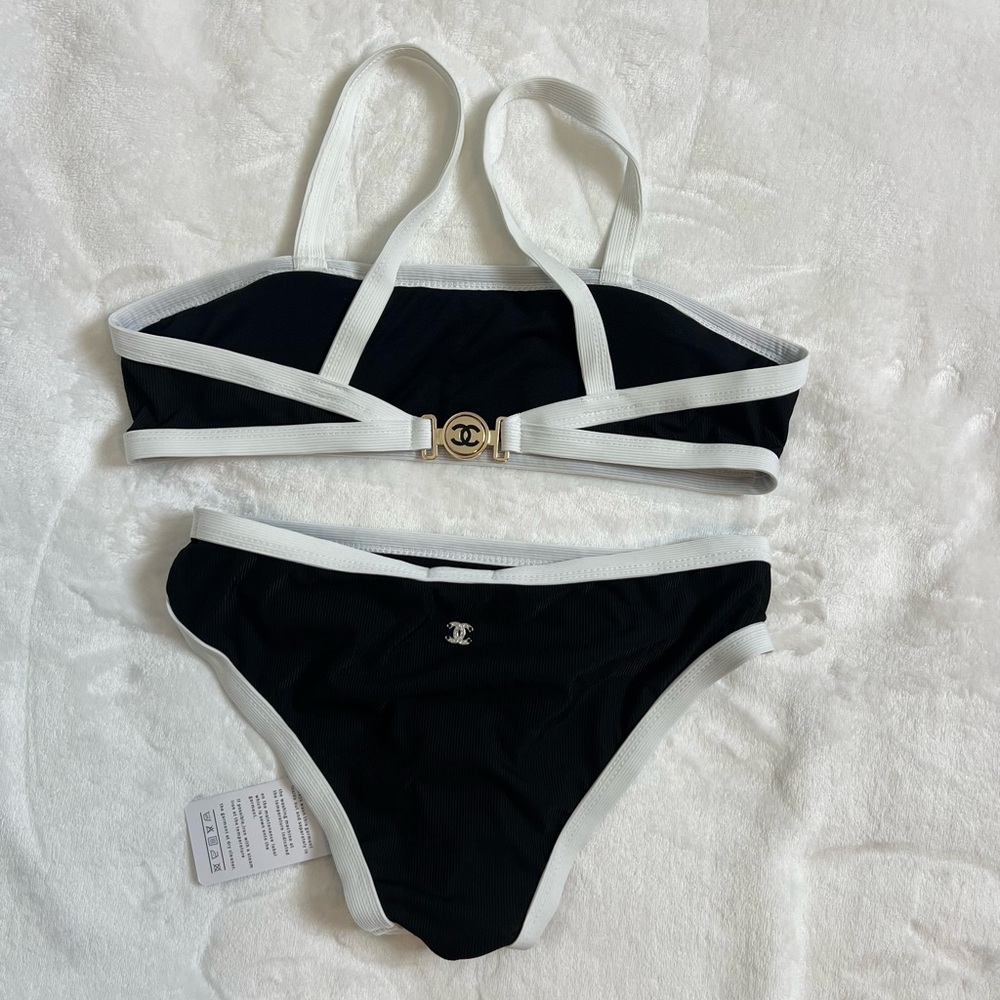 Black and White Bikini Set